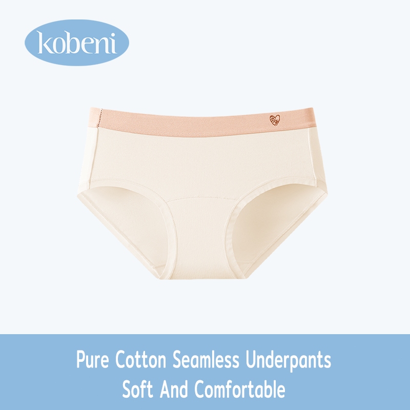 ⭐KOBENI⭐กางเกงในผู้หญิง กางเกงใน ไร้ขอบ ผ้าฝ้ายแท้ เอวกลาง ใส่สบาย กระชับ ไม่อับชื้น ระบายอากาศดี ผ้านิ่ม