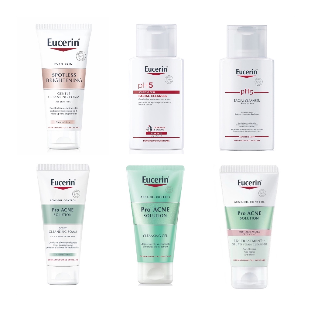 ขนาดพกพา Eucerin cleansing ยูเซอรีน ล้างหน้า มีหลายสูตรให้เลือก