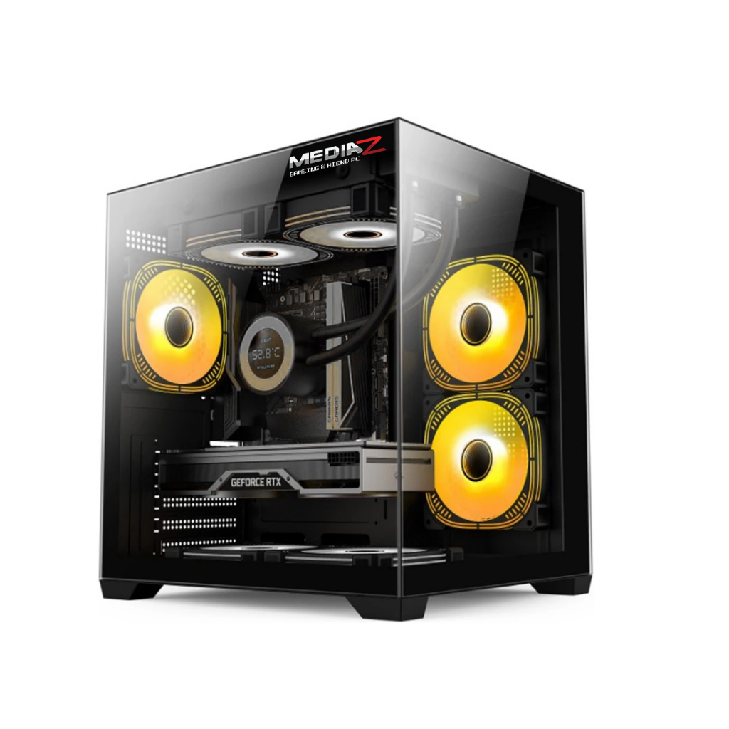 ส่งด่วน+โค้ดลด เคส ตู้ปลา MATX ทรงเล็ก กระจกนิรภัย2ด้าน พัดลม argb Vikings N275-1B MicroATX CASE