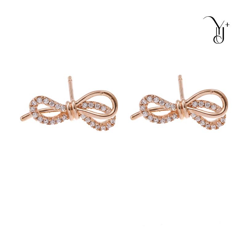 Yuplus Jewelry ต่างหูผีเสื้อเพชรเล็ก กุหลาบ S925 แฟชั่นต่างหูสไตล์เกาหลี สำหรับผู้หญิง
