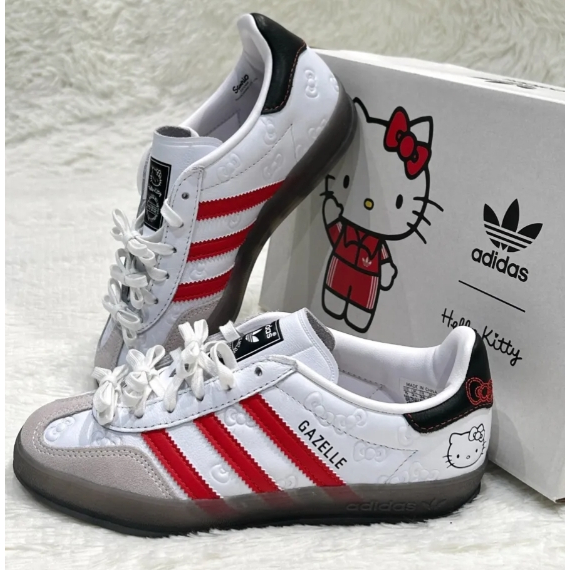 Hello Kitty x adidas originals GAZELLE INDOOR " White/Red/CoreBlack ” ( ของแท้ 100%)