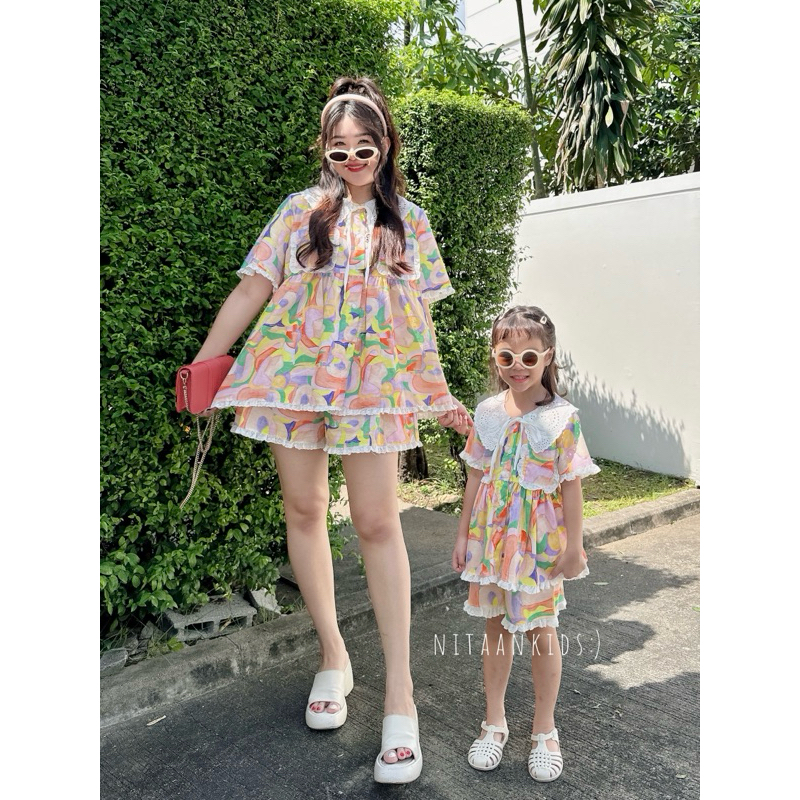 NITAANKIDS (เซ็ตแม่ 1 ชุด) BELLE SET  ️ เบลล์เซ็ต ราคา ถูกที่สุด ดีลบีเคเค แกลเลอรีภาพที่ 4