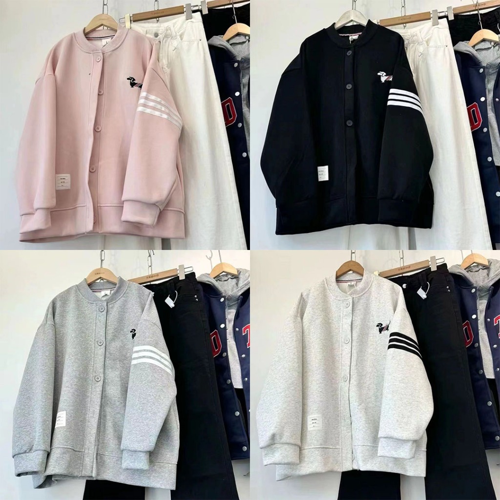 manjusaka พร้อมส่ง เสื้อกันหนาว เสื้อสเวตเตอร์ คาร์ดิแกน แขนยาว ผู้หญิง เกาหลี ใส่สบายๆ ทรงหลวม สไตล์สปอร์ต