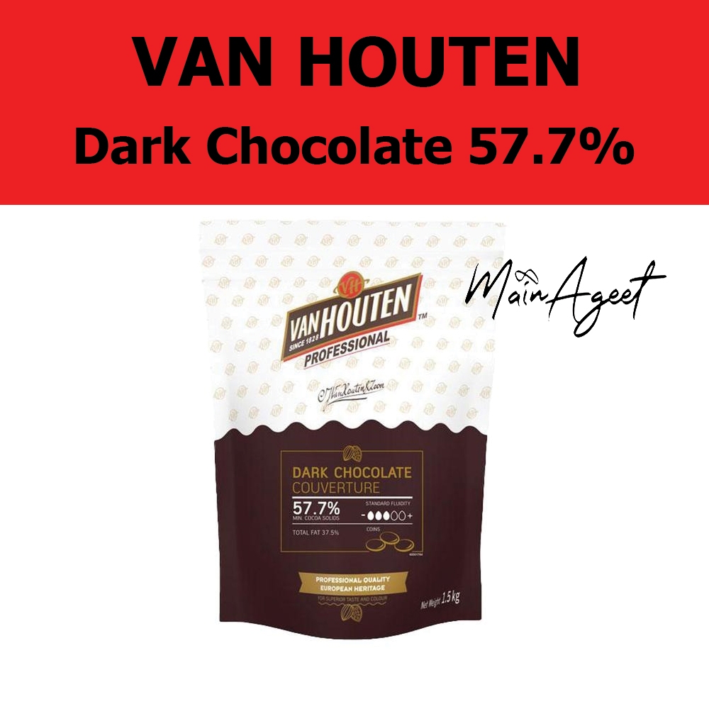Van Houten Dark 57.7% Chocolate Couverture ดาร์กช็อคโกแลต ขนาด 1.5 kg.
