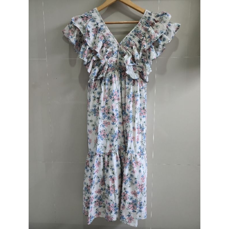 ชุดคลุมท้อง oumrak อุ้มรัก สีขาวลายดอกไม้ มือ1