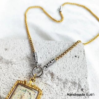 สร้อยคอพระ สแตนเลสแท้ รุ่น ศริญฺราช ชินตา 2 กษัตริย์ หนา 4 มิล งาน Handmade เลือกห้อยพระ 1 องค์ 2 องค์ เลือกความยาวได้
