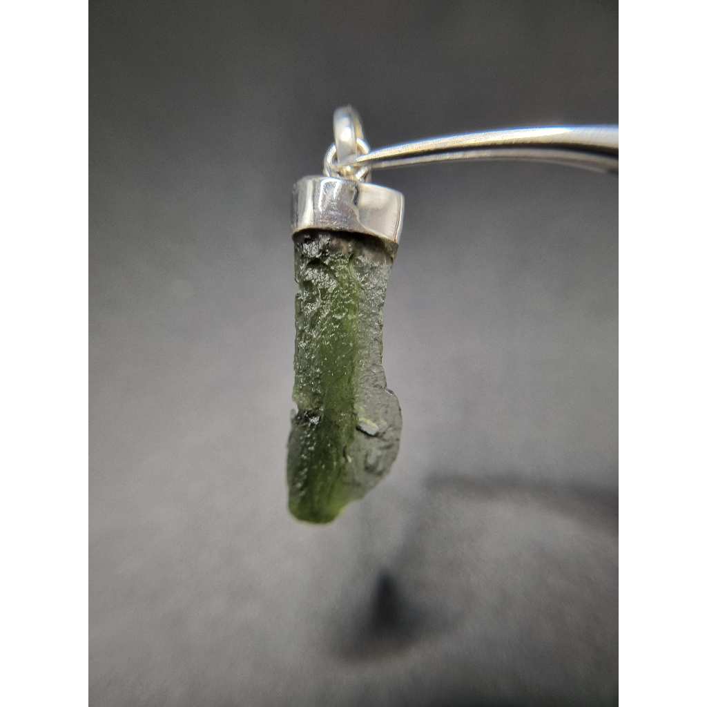 จี้ Moldavite เงินแท้ Silver AG 925/1000 Czech republic MJ24-AG26 2.4g