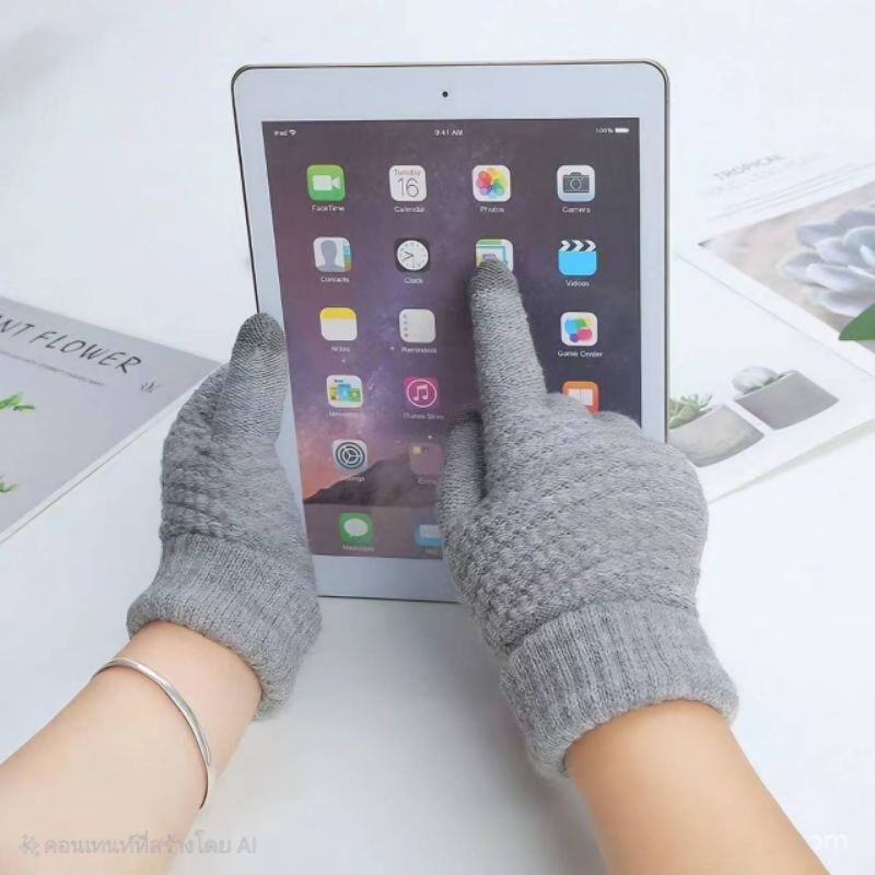 ถุงมือไหมพรมทัชสกรีนกันหนาว ใส่ได้ชาย-หญิง พร้อมส่งจากไทย🇹🇭