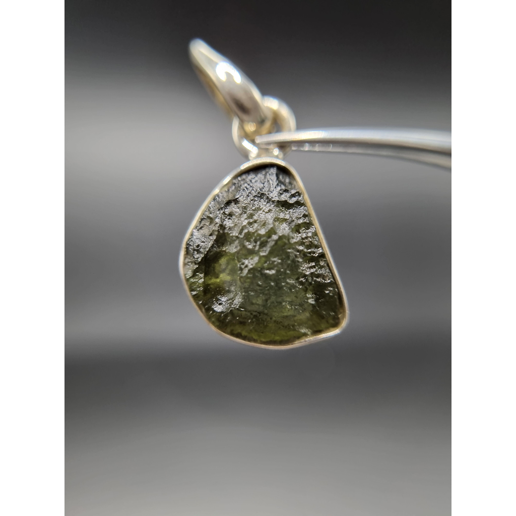 จี้ Moldavite เงินแท้ Silver AG 925/1000 Czech republic MJ24-AG37 2.07g