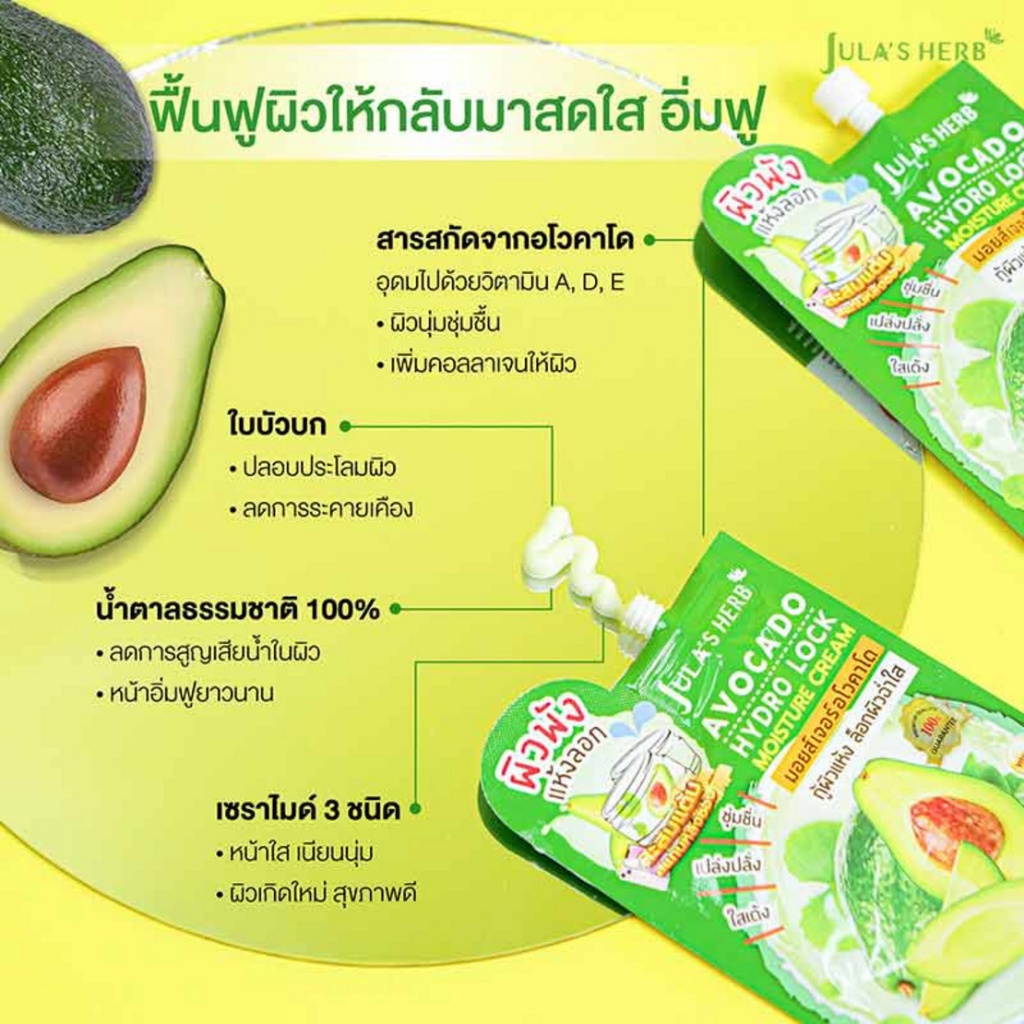 แบบซอง จุฬาเฮิร์บอโวคาโด Jula's herb Avocado Hydro Lock Moisture Cream