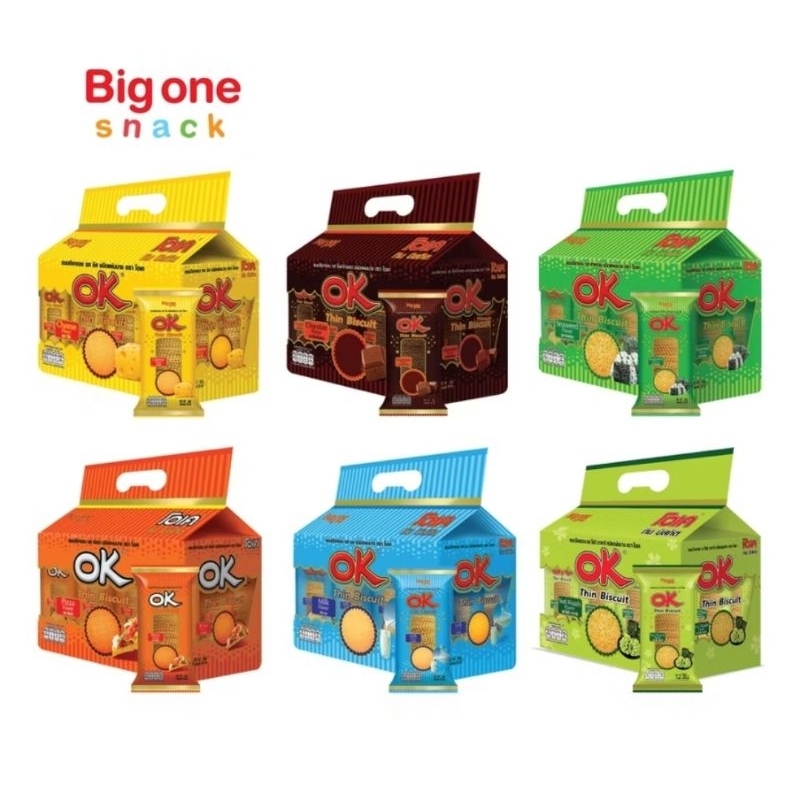 🧀🍶โอเค ทิน บิสกิต ขนมปังแผ่นบางกรอบ  25ก. OK Thin Biscuit 25g×12