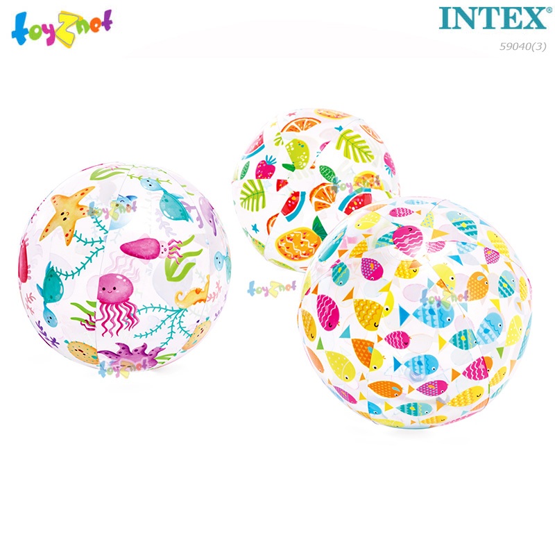 Intex บอลชายหาดลายสดใส 20 นิ้ว (51 ซม.) คละลาย 3 ลูก รุ่น 59040