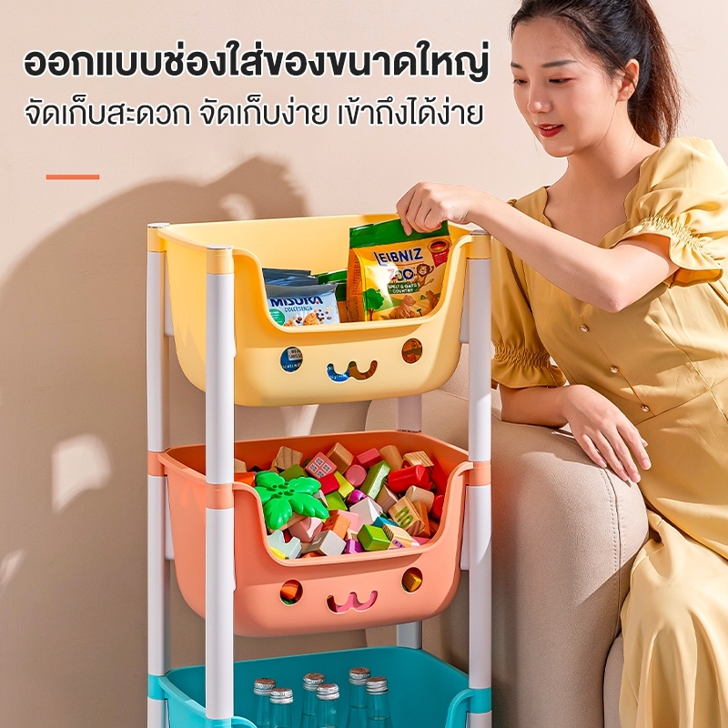 Ubear ชั้นเก็บของเล่นมัลติฟังก์ชั่น พร้อมล้อเลื่อน ชั้นเก็บของอเนกประสงค์ เคลื่อนย้ายสะดวกและ ล็อคล้อได้ - รูปที่ 2