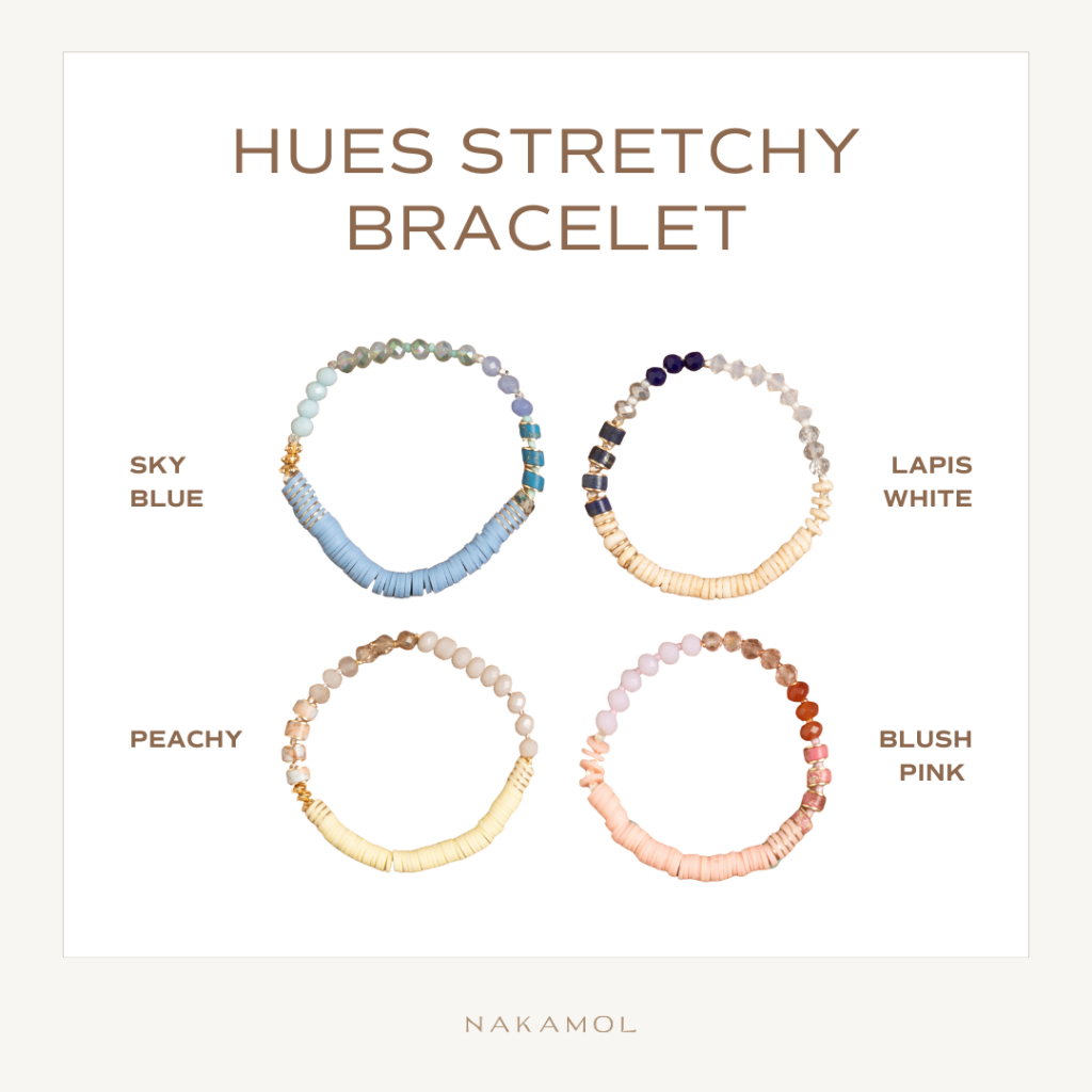 NAKAMOL - HUES STRETCHY BRACELET สร้อยข้อมือยืดหยุ่นหลากสี