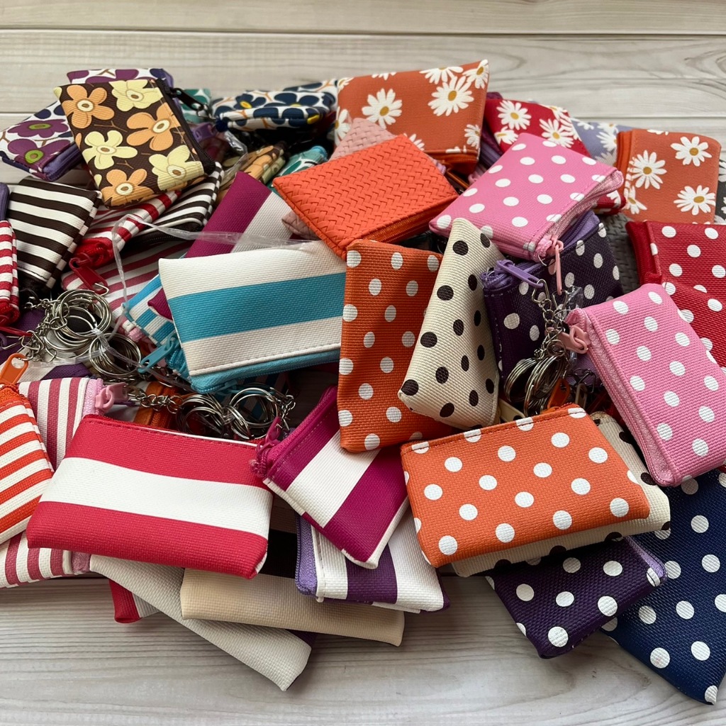 KB กระเป๋าใส่เหรียญ กระเป๋าสตางค์ ของชำร่วย ของแจก ขายส่งยกโหล (12ใบ) คละลาย ขนาดจิ๋ว 2×3 นิ้ว