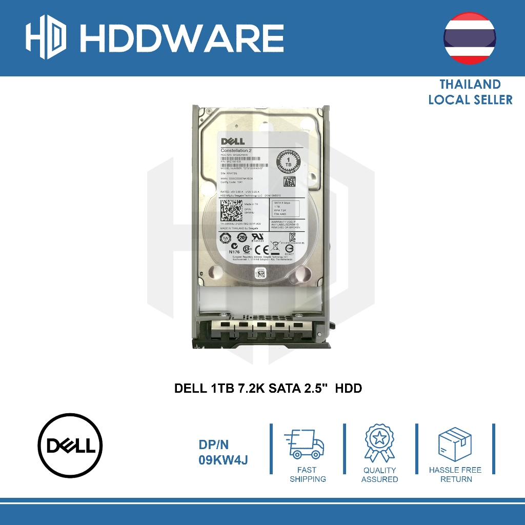 DELL 1TB 7.2K SATA 2.5" HDD // 09KW4J // 9KW4J // ST91000640NS // 9RZ168-636