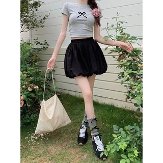 🌸Swift Bra🌸กระโปรงสั้นทรงบอลลูนผู้หญิง🎈กางเกงขาสั้น Y2k Skirt pants เอวสูง มีซักใน มีกระเป๋า