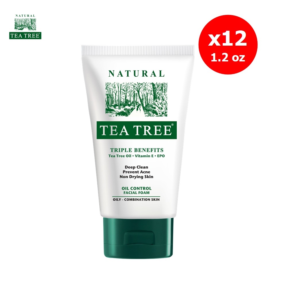 (ยกลัง x12) Tea Tree ที ทรี โฟมล้างหน้า ออยล์คอนโทรล 1.2 ออนซ์ Oil Control Facial Foam