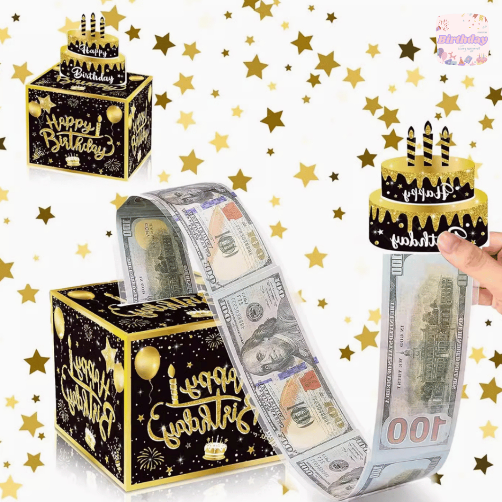 Birthday Party Box กล่องของขวัญ ฟรีซองใส่ธนบัตร 30ใบ ใส่แบงค์1,000ได้ เซอร์ไพรส์วันเกิดสุดพิเศษ กล่องใส่เงิน วันเกิด