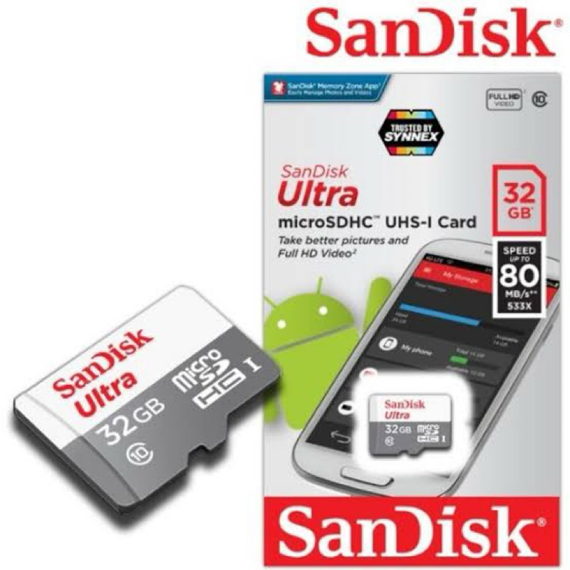(ของแท้100%) Sandisk Ultra SD Card 32GB Class10