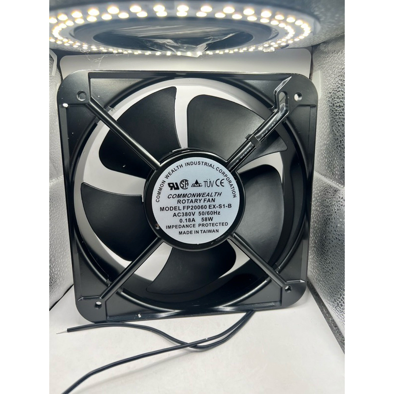 ใหม่  พัดลม 8นิ้ว COMMONWEALTH ROTARY FAN MODEL FP20060 EX-S1-B AC380V 50/60Hz 0.18A 58W IMPEDANCE P