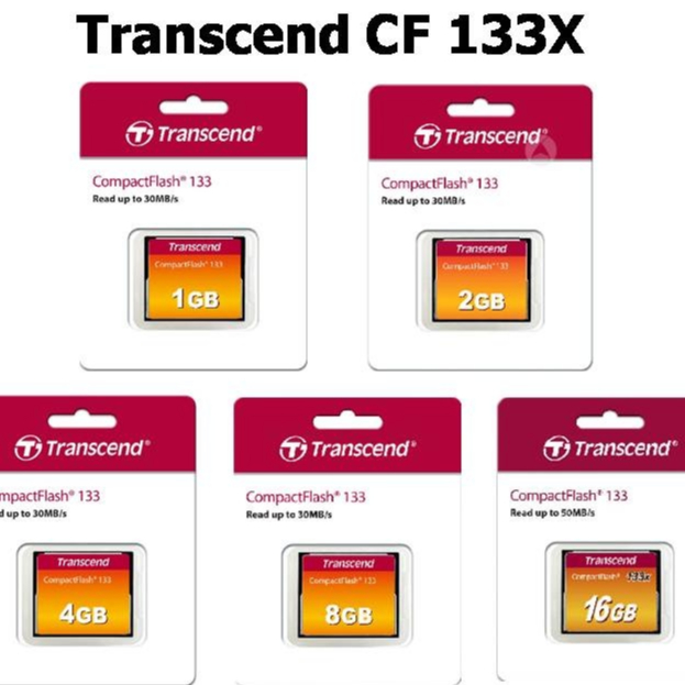 (CF CARD)Transcend Compact Flash Card 133x 1GB / 2GB / 4GB / 8GB / 16GB / 32GB (TS1GCF133)
