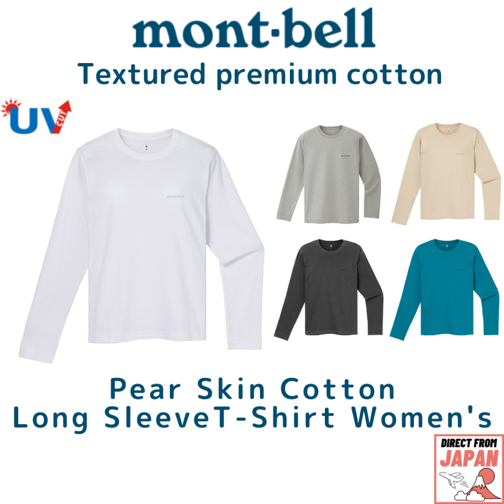 Montbell Pear Skin Cotton Long Sleeve T-Shirt Womens ส่งตรงจากญี่ปุ่น