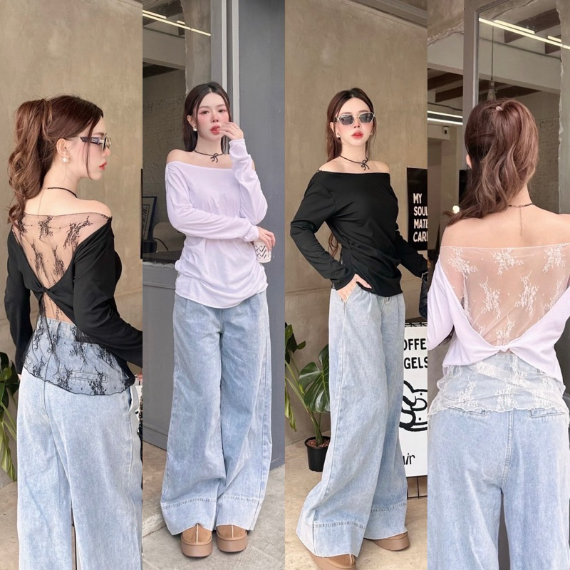 Teera พร้อมส่ง VERA LACE TOP เสื้อโชว์หลัง เพิ่มความเก๋ ลูกไม้แต่งหลัง ใส่ได้ 2ฝั่ง ความสวยแบบคอมพลีท sheeny