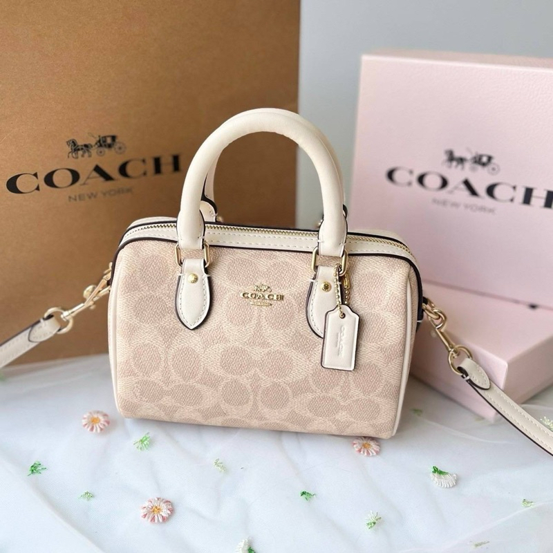 กระเป๋า COACH Mini Rowan Crossbody Bag In Signature Canvas  ขนาด : 7 นิ้ว