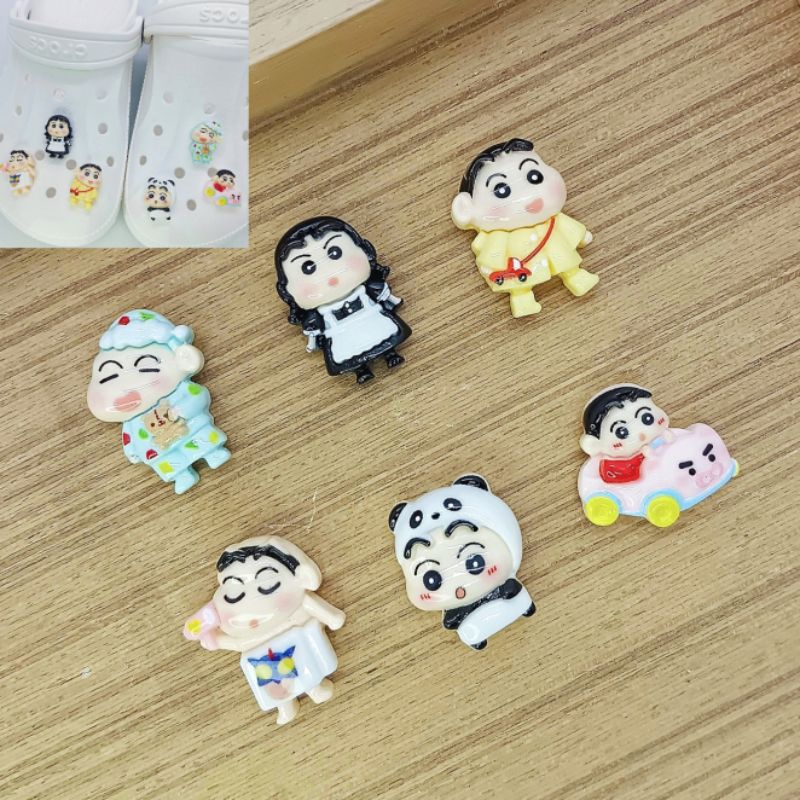 เรซิ่นdiy/จิบบิท ชินจังจอมแก่นจำนวน 6 ชิ้น (สามารถเลือกเป็นเรซิ่นหรือจิบบิทได้)