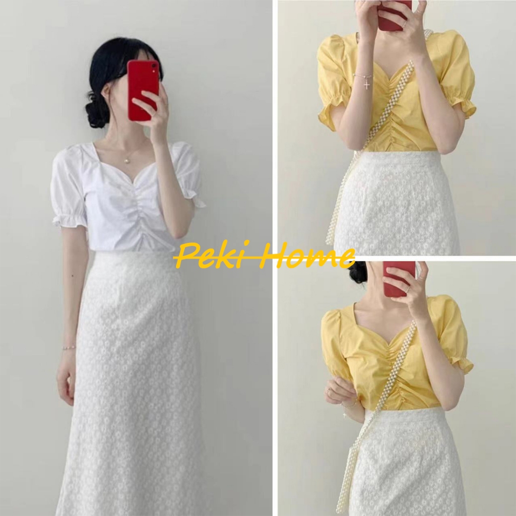 เสื้อยืดแขนสั้นดีไซน์เก๋ลายจุด สไตล์ฝรั่งเศส สวมใส่สบายในทุกลุค