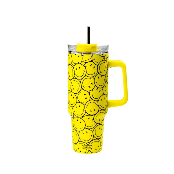 SMILEY® AOP STAINLESS TUMBLER (YELLOW)