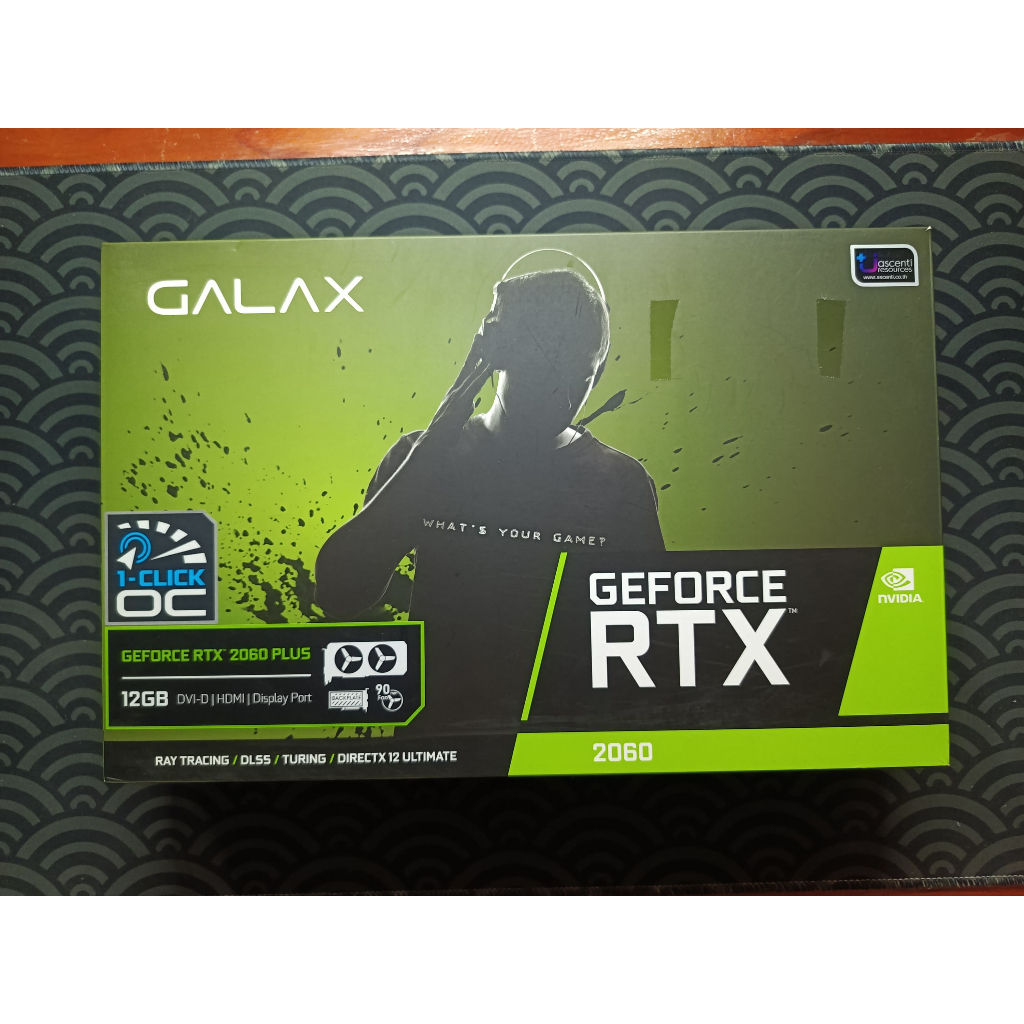 การ์ดจอ GALAX GeForce RTX™ 2060 12GB Plus (1-Click OC Feature) มือสองสภาพดี มีกล่องครบชุด *โปรดอ่านร