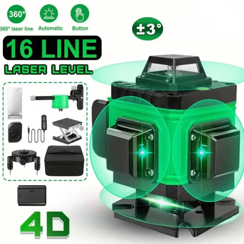 MOVATEK 4D เลเซอร์ระดับ 8/12/16เส้น เครื่องวัดระดับเลเซอร์ เลเซอร์วัดระดับ 360° ระดับน้ำเลเซอร์ เลเซอร์สีเขียว