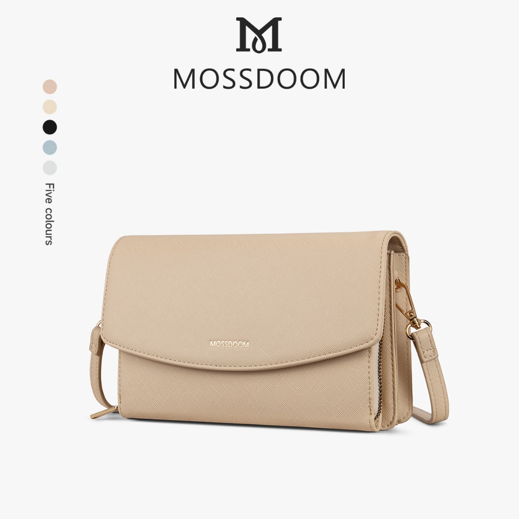 MOSSDOOM Eve Bag กระเป๋าสะพายสุภาพสตรีสไตล์มินิมอล กระเป๋าแฟชั่น มี5สี(ดำ/แอปริคอท/ชมพู/ขาว/น้ำเงิน) สีสวยตรงปก