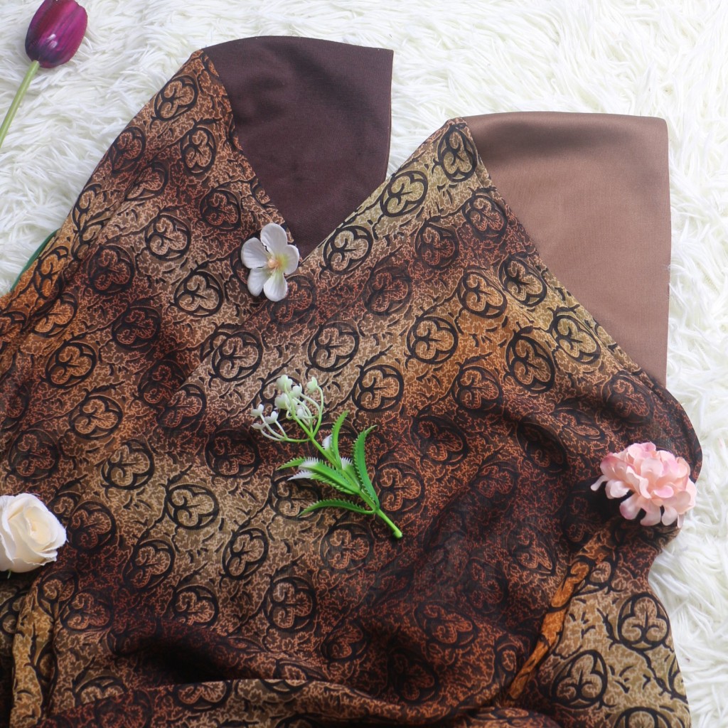 ฮิญาบสวม instance hijab ผ้าคลุมสวมชีฟองลาย หัวนิ่มใส่สบาย