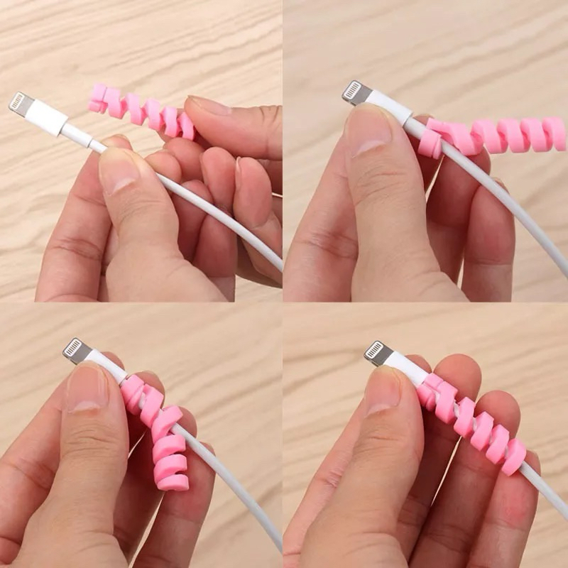 (ส่งจากไทย)เกลียวซิลิโคน ❤️ พันข้อต่อสายชาร์จ กันสายหัก มีหลายสีให้เลือก - รูปที่ 3