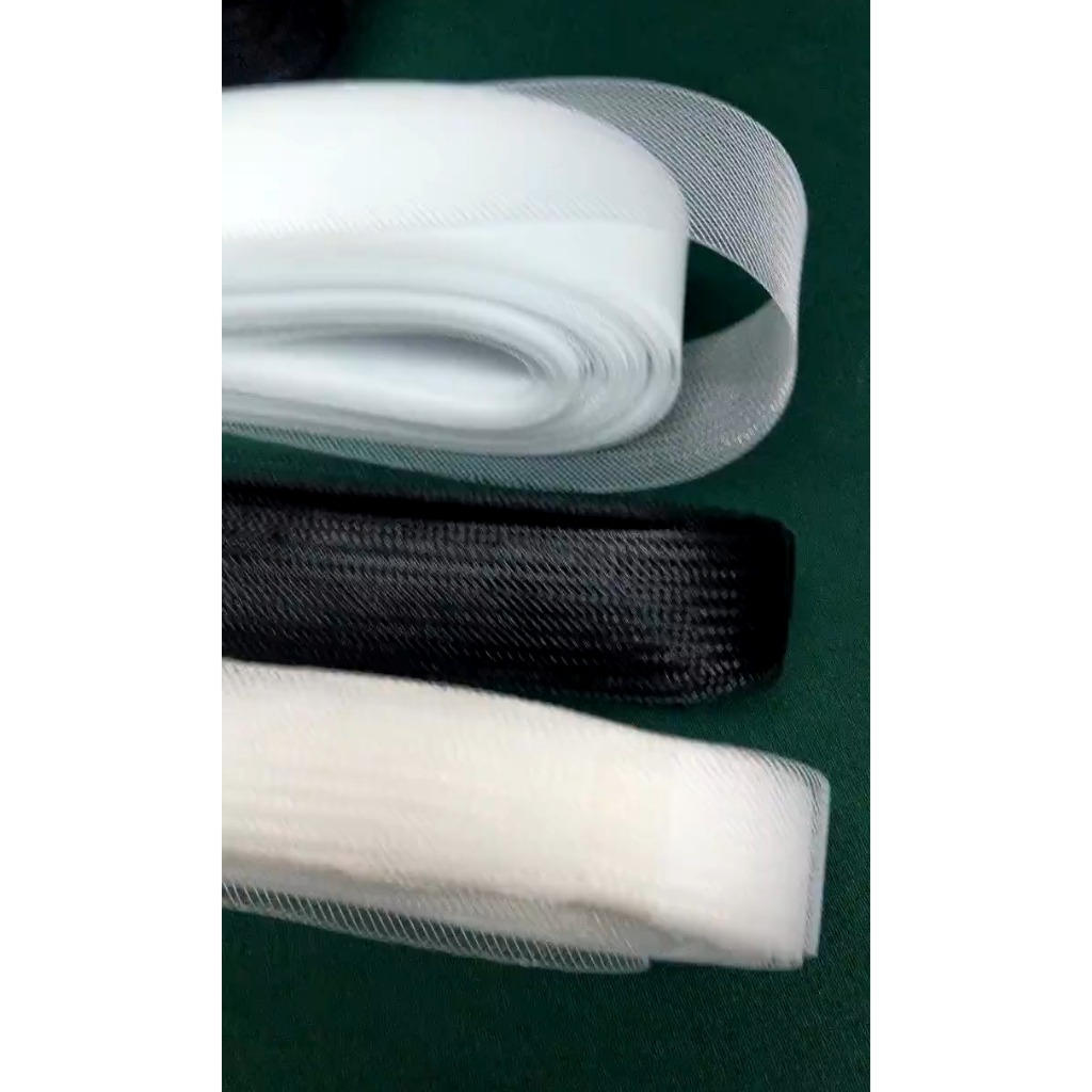 ตาข่ายเด้ง ดามชาย เอ็นเด้ง เอ็นฟันปลา ใส่ชายกระโปรง ชุดราตรี ขายยกพับๆมี 25หลา มี 3ขนาด 1", 1.5", 2"