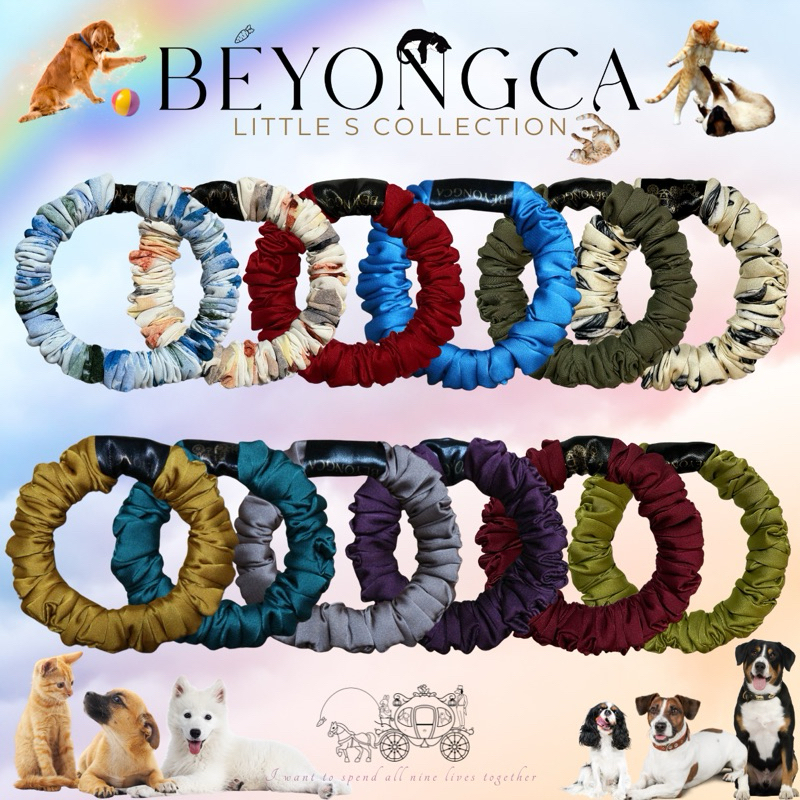Beyongca Scrunchies รุ่น Little S Slip ลิขสิทธิ์แท้ ผ้าซาตินพรีเมี่ยม ขนาด 8 x 8 Rubber Band ยางมัดผม หนังยางมัดผมโดนัท