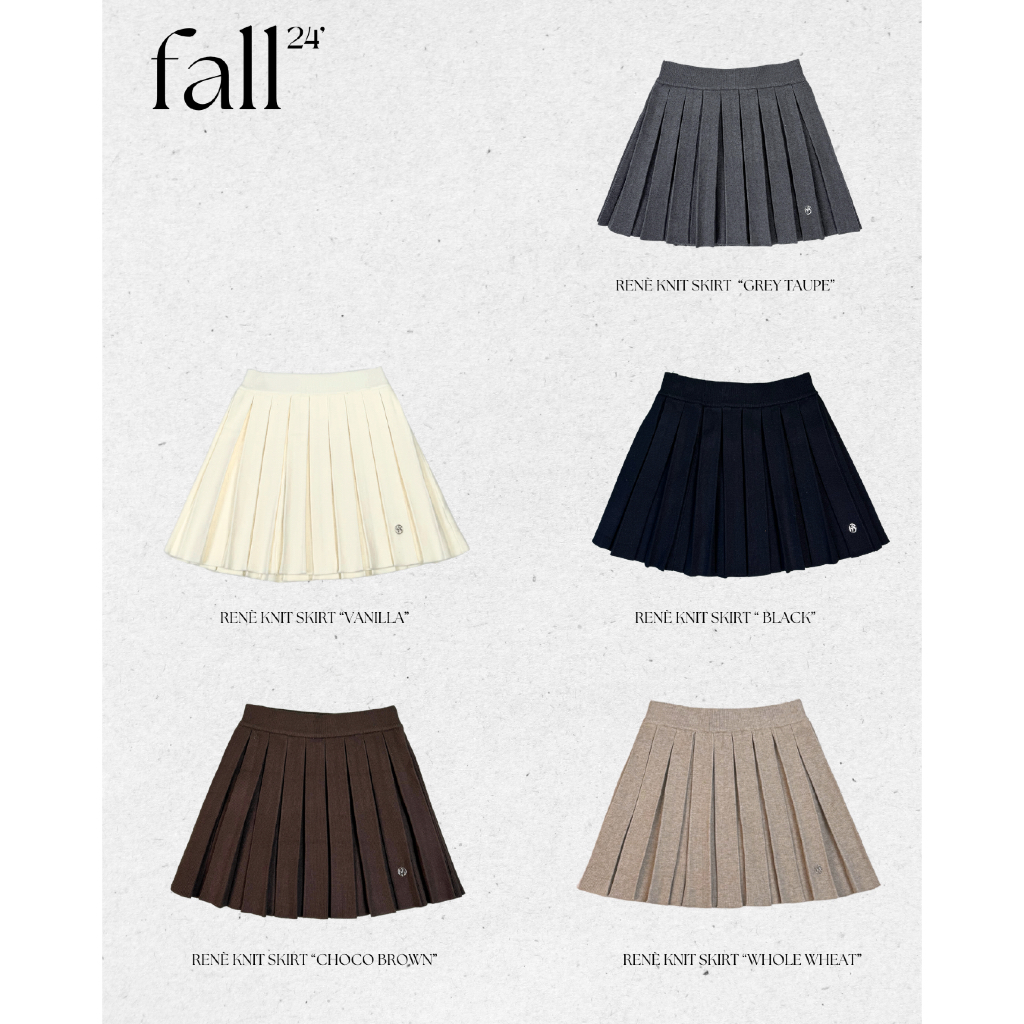 KINDARARE — RENE knit skirt (กระโปรงไหมพรมปักโลโก้โลหะ พร้อมส่ง 5 สี)