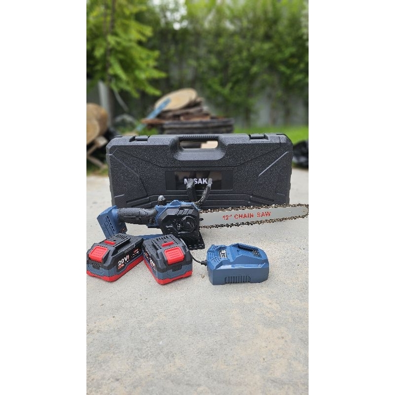 เลื่อยแบตเตอรี่ Misaka 20V มอเตอร์บัสเลส แท้บาร์ 12 นิ้ว แรงดันไฟฟ้า 20V กำลังไฟ 2000W