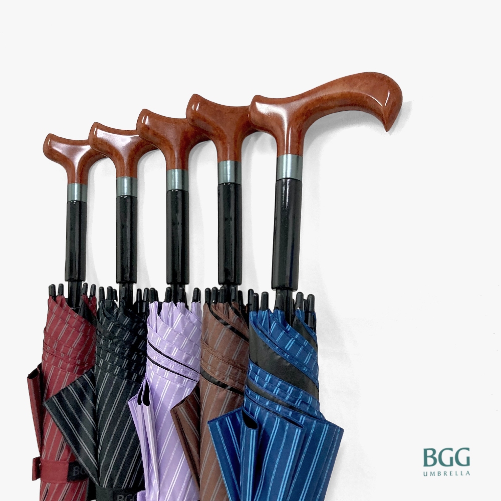 BGG Walking Stick Walking Umbrella ร่มยาวไม้เท้า อัตโนมัติเปิด กันแดด กันยูวี 100% กันฝน (WA1031)