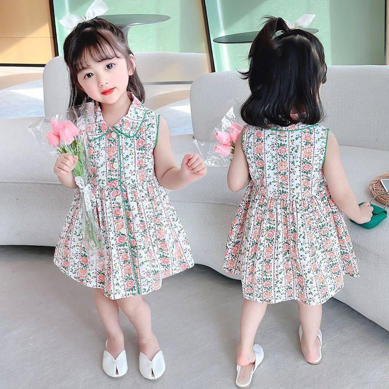 Hania kids พร้อมส่ง ชุดเดรสเจ้าหญิงชุดเดรสกระโปรง ลายดอกไม้ สไตล์ตะวันตก สําหรับเด็กผู้หญิง-K3124462