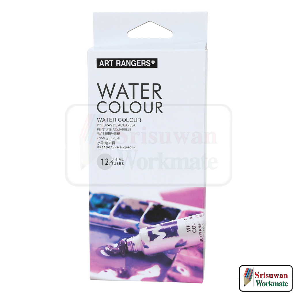 ART RANGERS PW31 WATER COLOUR ชุดสีน้ำ 12 สี เกรดอาร์ทติส 12x6ml. สีน้ำ สีน้ำหลอด RUJI