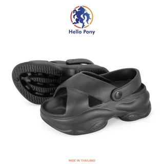 Hello Pony รองเท้ารัดส้น รองเท้าเเฟชั่นส้นสูง มีสายรัดรองเท้า กันลื่น นุ่ม ใส่ได้ทุกฤดูกาล Size 36-41 รุ่น MHM4004