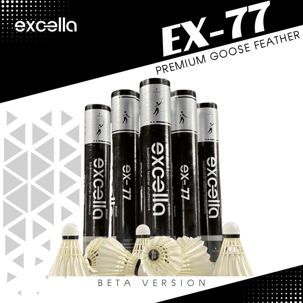 Pps Sports ลูกแบดมินตัน Excella Ex-77 ขนเป็ดเกรดพรีเมี่ยม