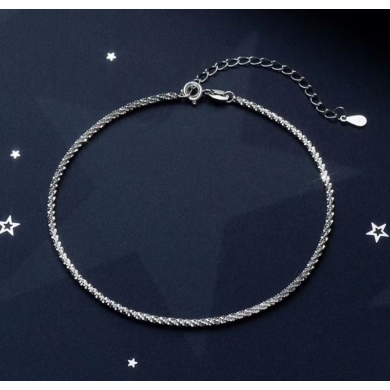 สร้อยข้อเท้ามินิมอล • Silver Glitter Anklet ราคา ถูกที่สุด ดีลบีเคเค แกลเลอรีภาพที่ 6