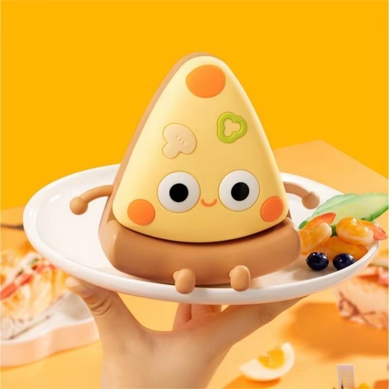 โคมไฟตั้งโต๊ะ โคมไฟในห้องนอน โคมไฟกลางคืน รูปทรงพิซซ่าน่ารัก Pizza Clap Light Reduce Stress Gentle Usb Toys
