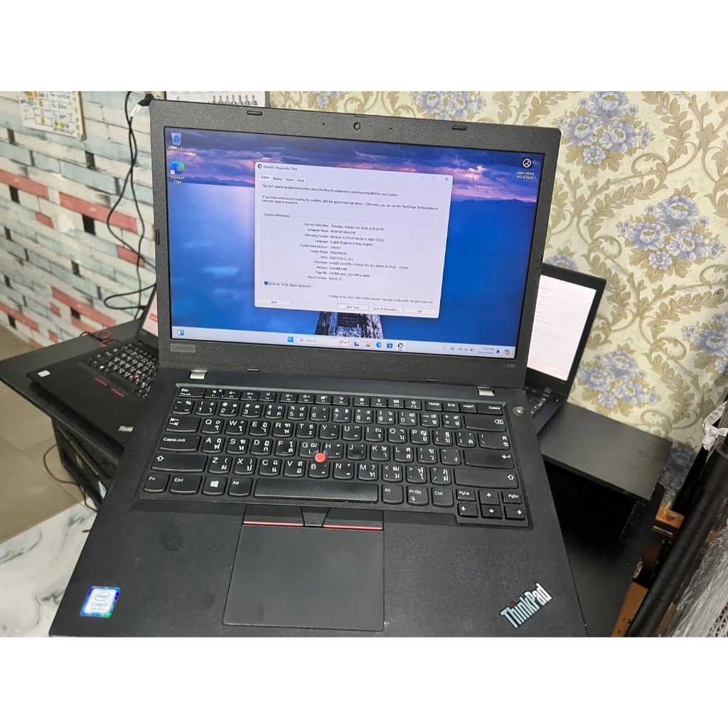 แล็ปท็อป Lenovo ThinkPad L490 Corei7-8565U Ram 16 gb M.2 NVME 240 Gb หน้าจอ 14 นิ้ว