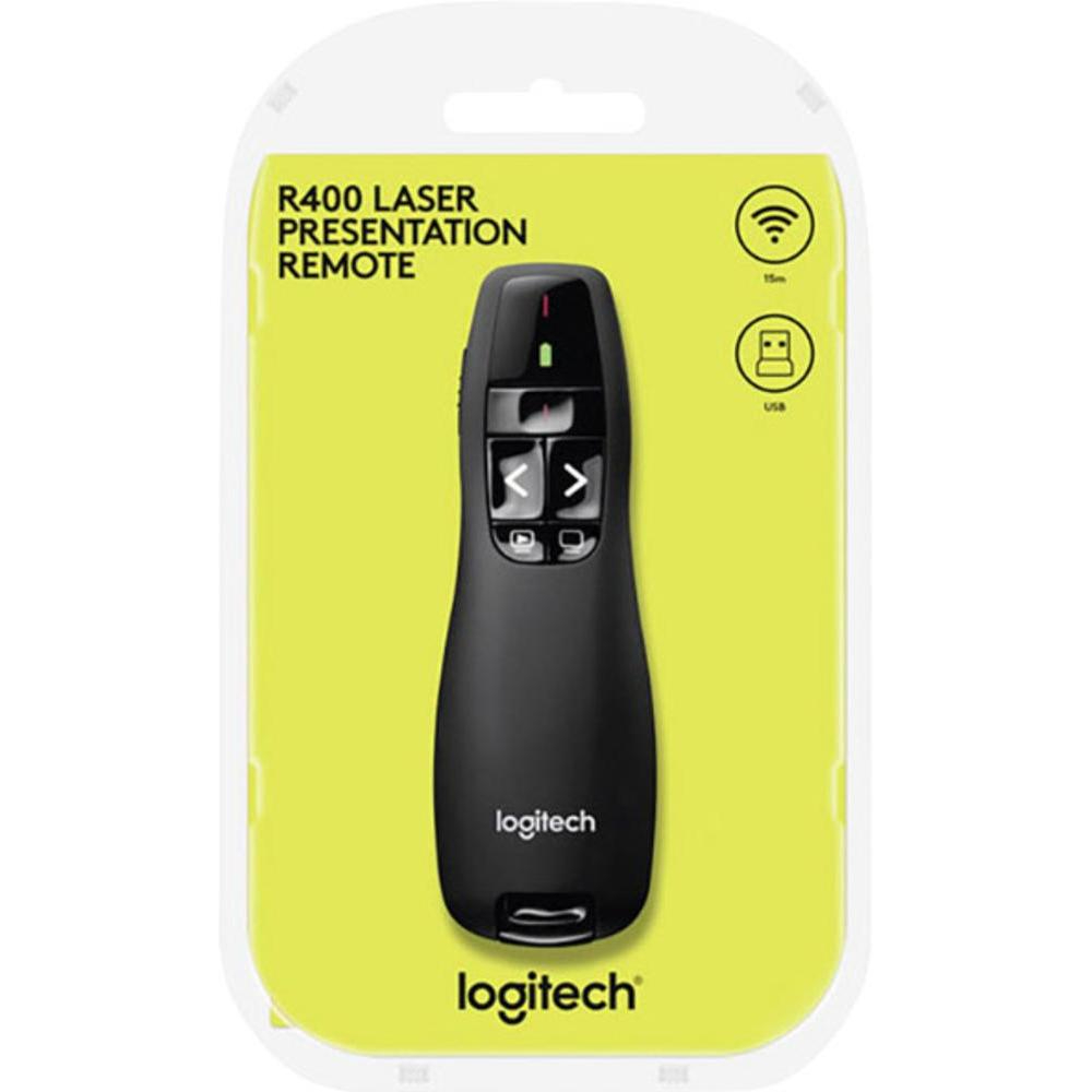 Logitech R400 Wireless Presenter Laser Pointer – Black